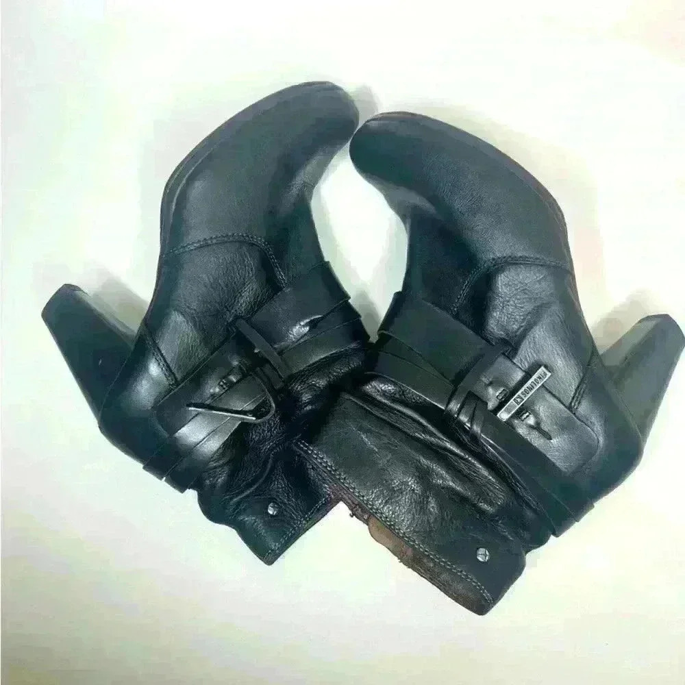 Pikolinos Women’s Verona Black Leather High Heels Side Zip Ankle Booties